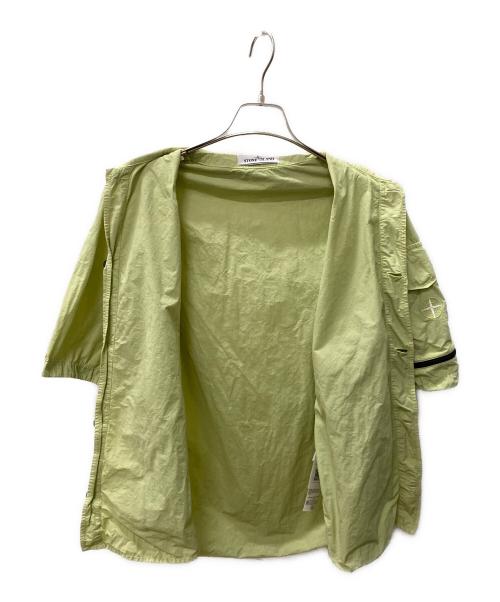 STONE ISLAND（ストーンアイランド）STONE ISLAND (ストーンアイランド) ガーメントダイナイロンS/Sオーバーシャツ 黄緑 サイズ:Sの古着・服飾アイテム