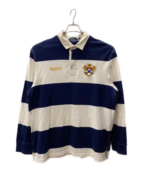 POLO RALPH LAUREN（ポロ・ラルフローレン）POLO RALPH LAUREN (ポロ・ラルフローレン) ラガーシャツ ホワイト×ネイビー サイズ:XXLの古着・服飾アイテム