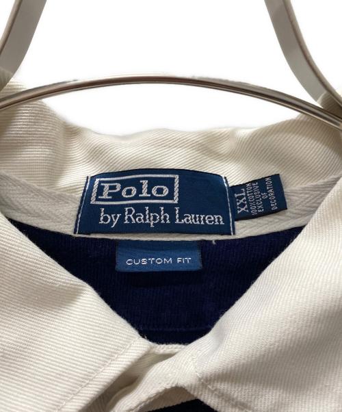 POLO RALPH LAUREN（ポロ・ラルフローレン）POLO RALPH LAUREN (ポロ・ラルフローレン) ラガーシャツ ホワイト×ネイビー サイズ:XXLの古着・服飾アイテム