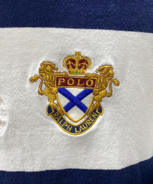 POLO RALPH LAUREN（ポロ・ラルフローレン）POLO RALPH LAUREN (ポロ・ラルフローレン) ラガーシャツ ホワイト×ネイビー サイズ:XXLの古着・服飾アイテム
