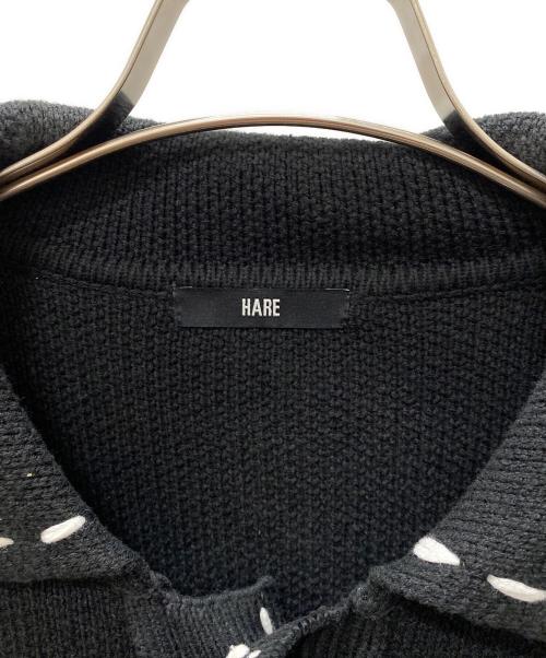 HARE（ハレ）HARE (ハレ) ハンドステッチラインニットシャツ/カーディガン ブラック サイズ:Fの古着・服飾アイテム