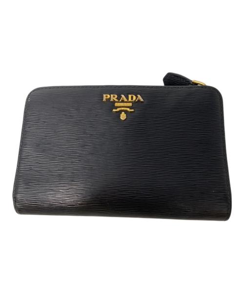 PRADA（プラダ）PRADA (プラダ) 2つ折り財布 ブラックの古着・服飾アイテム