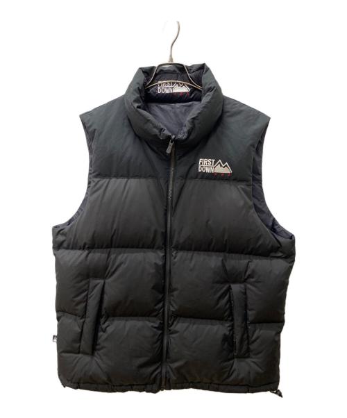 FIRST DOWN（ファーストダウン）FIRST DOWN (ファーストダウン) ダウンベスト ブラック サイズ:Lの古着・服飾アイテム