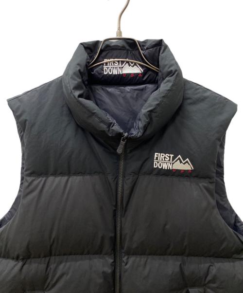 FIRST DOWN（ファーストダウン）FIRST DOWN (ファーストダウン) ダウンベスト ブラック サイズ:Lの古着・服飾アイテム