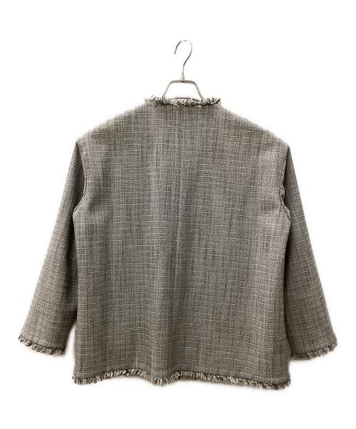 PLST（プラステ）PLST (プラステ) ツイードメタルボタンジャケット グレー サイズ:Sの古着・服飾アイテム