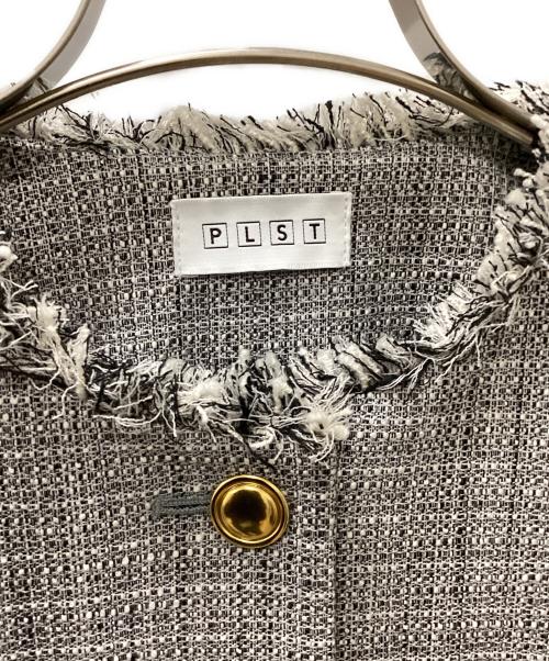 PLST（プラステ）PLST (プラステ) ツイードメタルボタンジャケット グレー サイズ:Sの古着・服飾アイテム