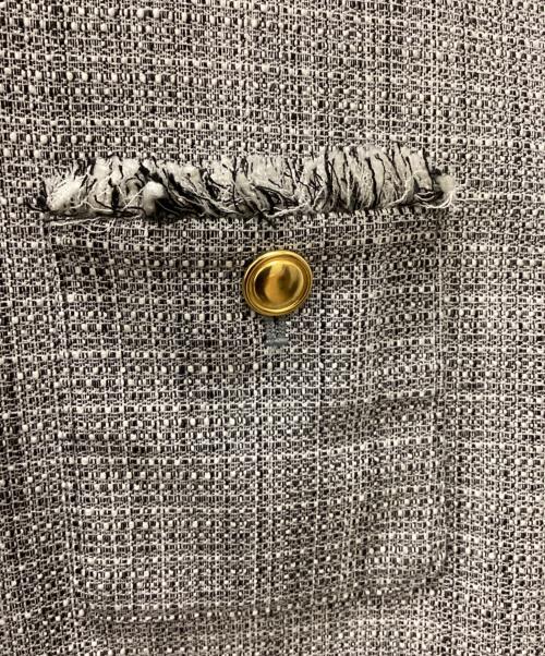 PLST（プラステ）PLST (プラステ) ツイードメタルボタンジャケット グレー サイズ:Sの古着・服飾アイテム