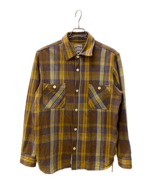 HOUSTON（ヒューストン）HOUSTON (ヒューストン) ネルシャツ ベージュ サイズ:X-LARGEの古着・服飾アイテム