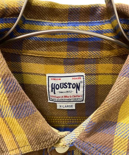 HOUSTON（ヒューストン）HOUSTON (ヒューストン) ネルシャツ ベージュ サイズ:X-LARGEの古着・服飾アイテム
