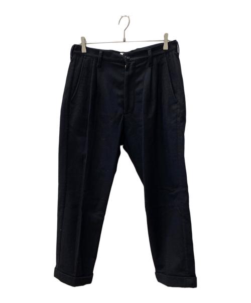 gold（ゴールド）GOLD (ゴールド) WOOL FLANNEL SLIM 2TUCK PANTS ブラック サイズ:Mの古着・服飾アイテム