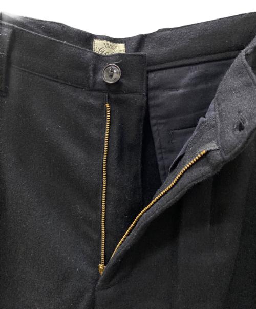 gold（ゴールド）GOLD (ゴールド) WOOL FLANNEL SLIM 2TUCK PANTS ブラック サイズ:Mの古着・服飾アイテム