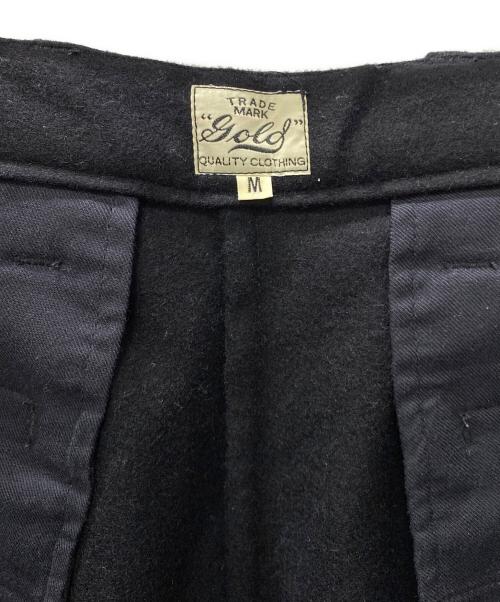 gold（ゴールド）GOLD (ゴールド) WOOL FLANNEL SLIM 2TUCK PANTS ブラック サイズ:Mの古着・服飾アイテム
