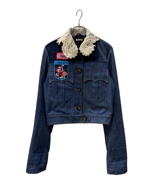MIU MIU（ミュウミュウ）MIU MIU (ミュウミュウ) デニムジャケット インディゴ サイズ:36の古着・服飾アイテム