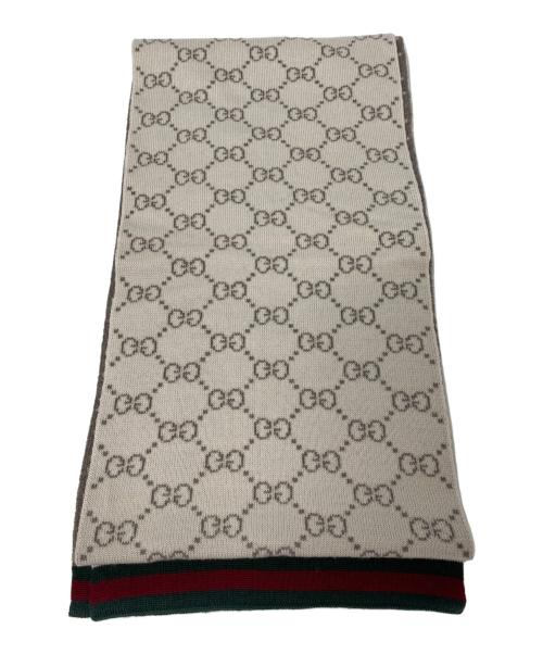 GUCCI（グッチ）GUCCI (グッチ) GGパターンウィンタースカーフ ベージュの古着・服飾アイテム
