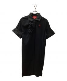 Vivienne Westwood RED LABEL（ヴィヴィアンウエストウッドレッドレーベル）の古着「フリルポロシャツワンピース」｜ブラック