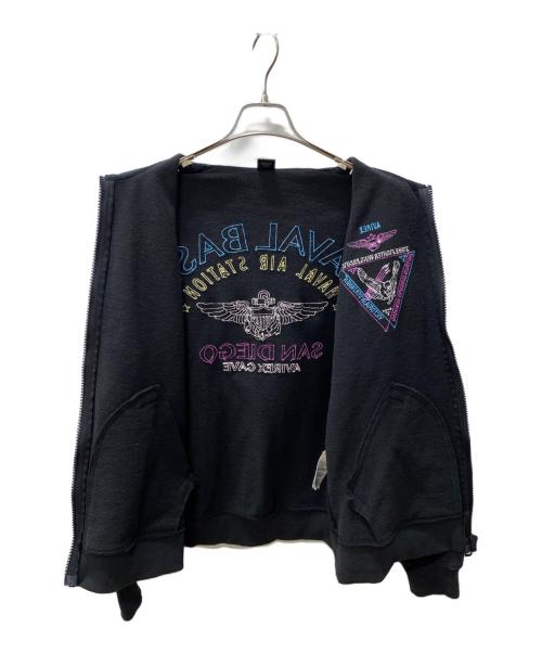 AVIREX（アヴィレックス）AVIREX (アヴィレックス) ジップスウェット ブラック サイズ:XLの古着・服飾アイテム