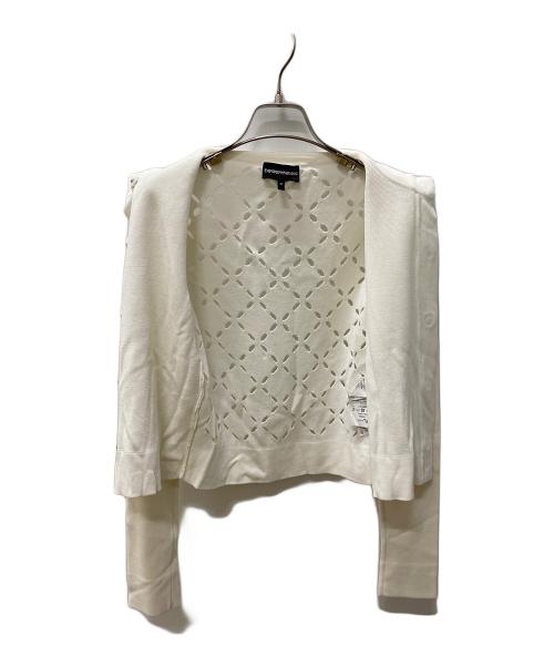 EMPORIO ARMANI（エンポリオ アルマーニ）EMPORIO ARMANI (エンポリオ アルマーニ) 薄手カーディガン ホワイト サイズ:38の古着・服飾アイテム