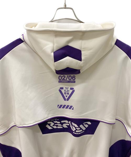 REFLEM（レフレム）REFLEM (レフレム) サイバー切替ハイネックパーカー パープル×ホワイト サイズ:Freeの古着・服飾アイテム