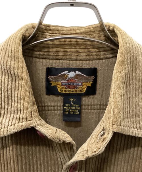 HARLEY-DAVIDSON（ハーレーダビッドソン）HARLEY-DAVIDSON (ハーレーダビッドソン) コーデュロイシャツ ブラウン サイズ:Lの古着・服飾アイテム