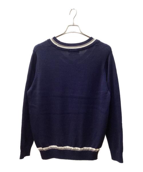 TOMORROW LAND（トゥモローランド）TOMORROW LAND (トゥモローランド) コットン チルデンVネックニット ネイビー サイズ:Mの古着・服飾アイテム