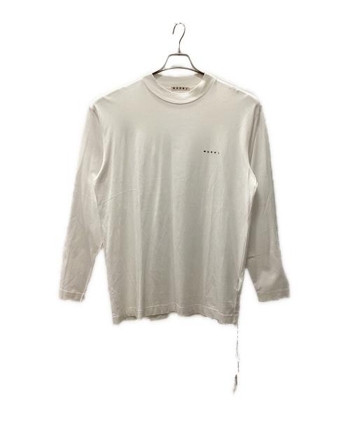 MARNI（マルニ）MARNI (マルニ) コットンハイネックL/Sロゴカットソー ホワイト サイズ:46の古着・服飾アイテム