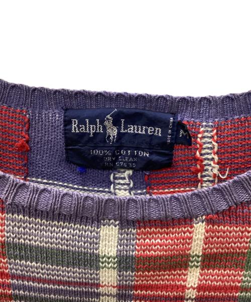 RALPH LAUREN（ラルフローレン）RALPH LAUREN (ラルフローレン) 薄手ニット パープル サイズ:Mの古着・服飾アイテム