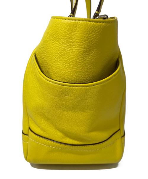 COACH（コーチ）COACH (コーチ) レザートートバッグ イエローの古着・服飾アイテム