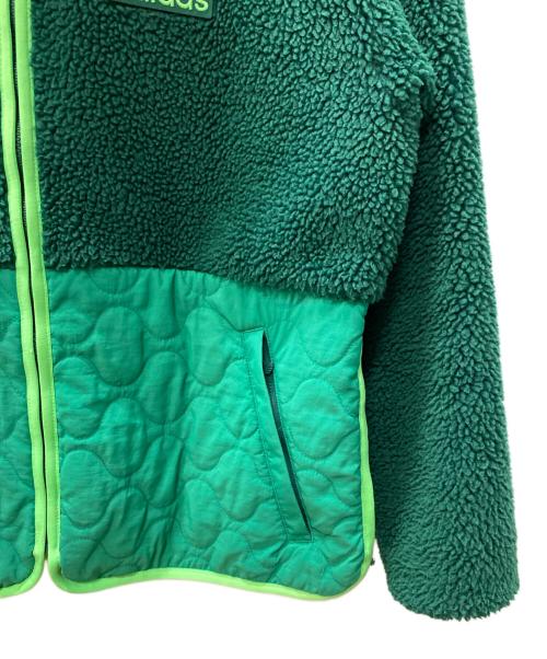 adidas（アディダス）adidas (アディダス) ボアキルティングジャケット グリーン サイズ:Mの古着・服飾アイテム