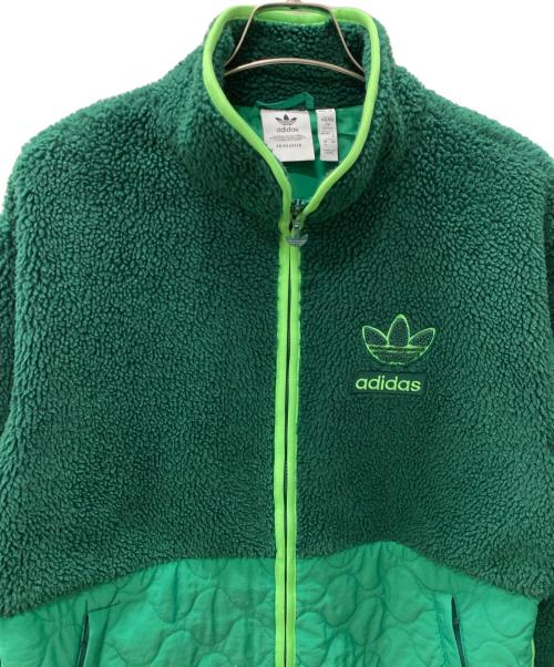 adidas（アディダス）adidas (アディダス) ボアキルティングジャケット グリーン サイズ:Mの古着・服飾アイテム