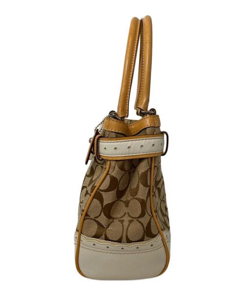 COACH（コーチ）COACH (コーチ) ハンドバッグ ベージュ×ホワイトの古着・服飾アイテム