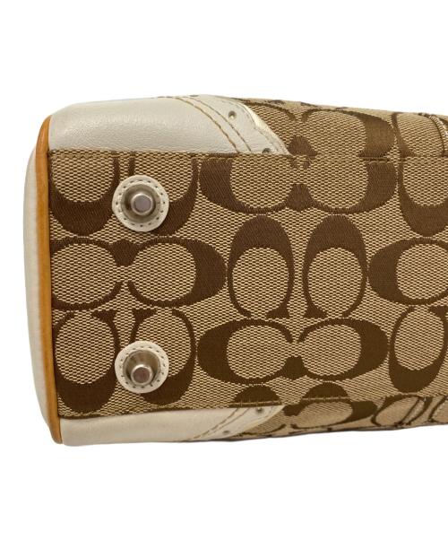 COACH（コーチ）COACH (コーチ) ハンドバッグ ベージュ×ホワイトの古着・服飾アイテム