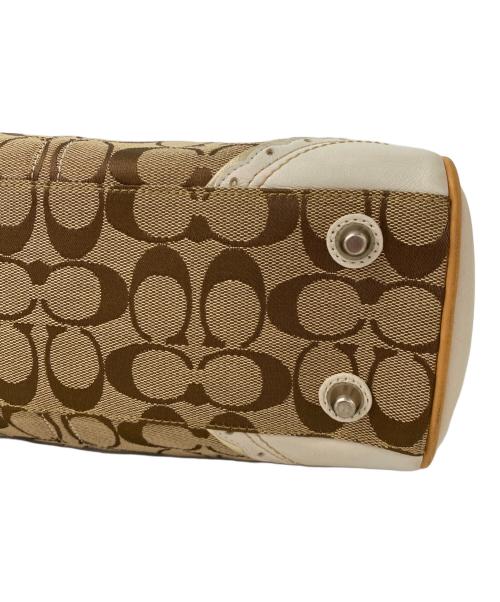 COACH（コーチ）COACH (コーチ) ハンドバッグ ベージュ×ホワイトの古着・服飾アイテム
