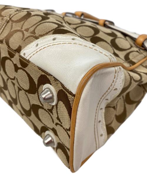 COACH（コーチ）COACH (コーチ) ハンドバッグ ベージュ×ホワイトの古着・服飾アイテム