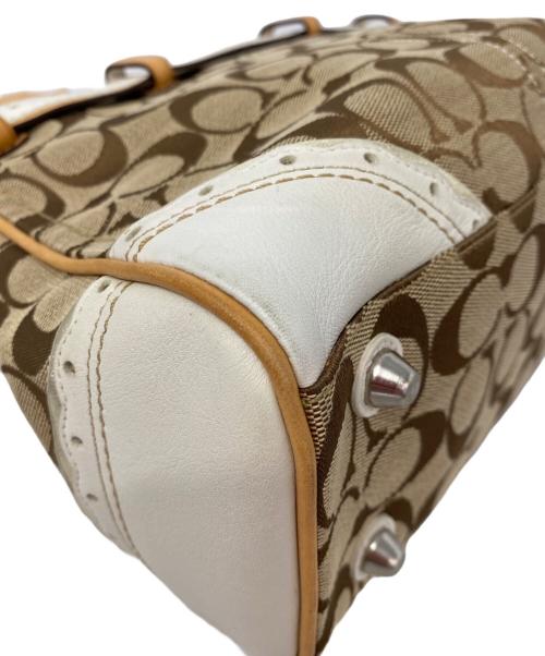 COACH（コーチ）COACH (コーチ) ハンドバッグ ベージュ×ホワイトの古着・服飾アイテム