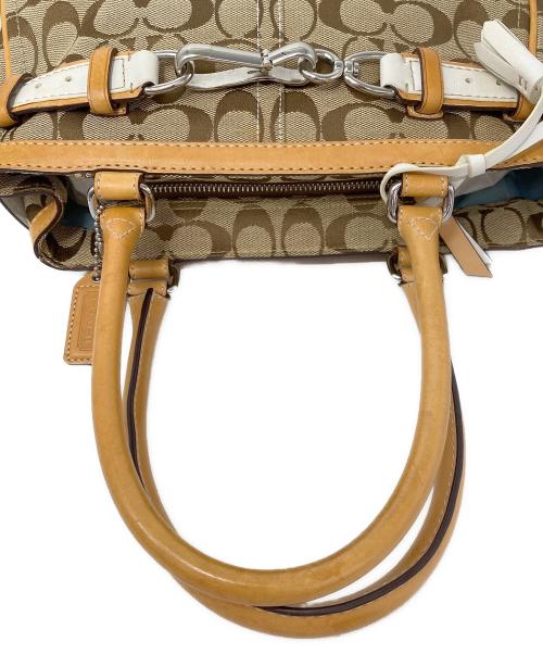 COACH（コーチ）COACH (コーチ) ハンドバッグ ベージュ×ホワイトの古着・服飾アイテム