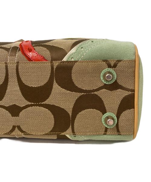 COACH（コーチ）COACH (コーチ) ハンドバッグ ベージュ×ミントの古着・服飾アイテム