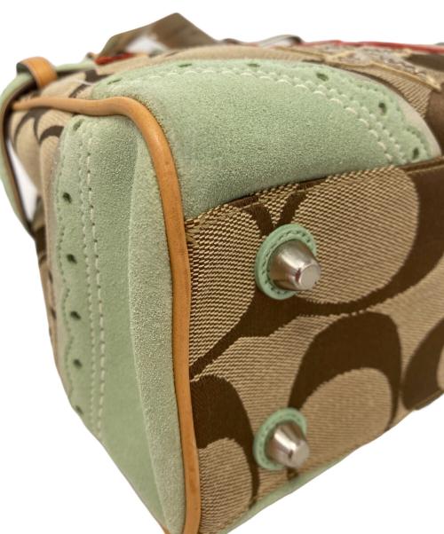 COACH（コーチ）COACH (コーチ) ハンドバッグ ベージュ×ミントの古着・服飾アイテム