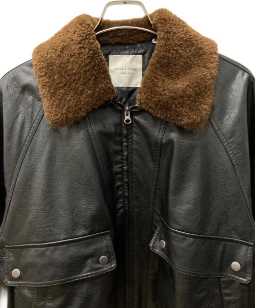 FREAK'S STORE（フリークスストア）FREAK'S STORE (フリークスストア) フェイクレザーブルゾン ブラック サイズ:Freeの古着・服飾アイテム