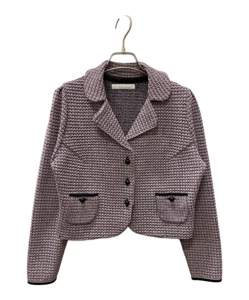 Jolie mignon（ジョリ―ミニョン）Jolie mignon (ジョリ―ミニョン) テーラードニットジャケット ピンク サイズ:40の古着・服飾アイテム