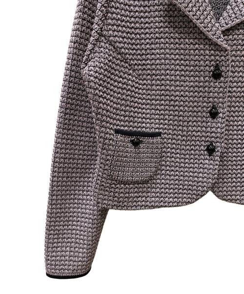 Jolie mignon（ジョリ―ミニョン）Jolie mignon (ジョリ―ミニョン) テーラードニットジャケット ピンク サイズ:40の古着・服飾アイテム