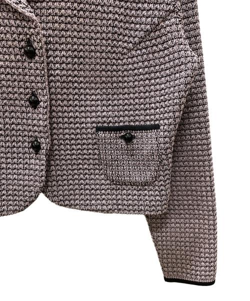 Jolie mignon（ジョリ―ミニョン）Jolie mignon (ジョリ―ミニョン) テーラードニットジャケット ピンク サイズ:40の古着・服飾アイテム