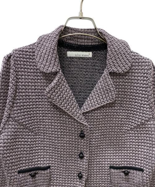 Jolie mignon（ジョリ―ミニョン）Jolie mignon (ジョリ―ミニョン) テーラードニットジャケット ピンク サイズ:40の古着・服飾アイテム