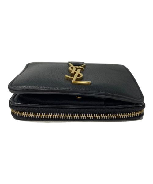 Saint Laurent Paris（サンローランパリ）Saint Laurent Paris (サンローランパリ) ラージジップウォレット “YSL ライン” ブラックの古着・服飾アイテム