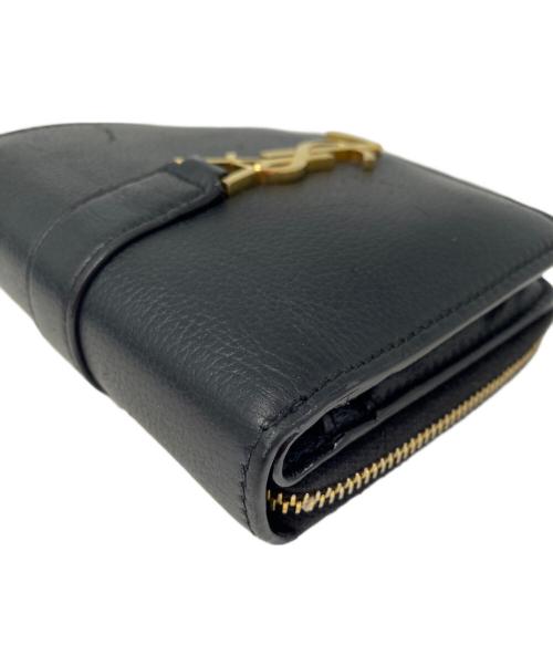 Saint Laurent Paris（サンローランパリ）Saint Laurent Paris (サンローランパリ) ラージジップウォレット “YSL ライン” ブラックの古着・服飾アイテム