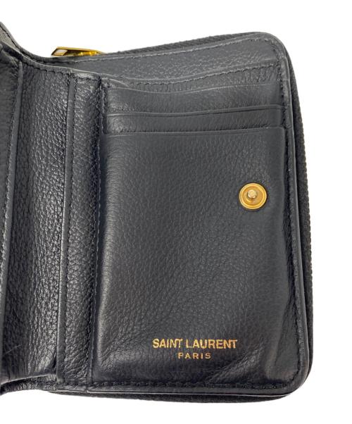 Saint Laurent Paris（サンローランパリ）Saint Laurent Paris (サンローランパリ) ラージジップウォレット “YSL ライン” ブラックの古着・服飾アイテム