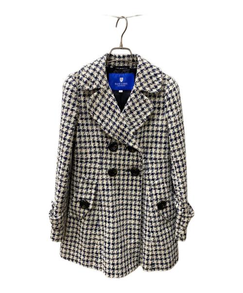 BLUE LABEL CRESTBRIDGE（ブルーレーベルクレストブリッジ）BLUE LABEL CRESTBRIDGE (ブルーレーベルクレストブリッジ) ジャガードピーコート アイボリー サイズ:38の古着・服飾アイテム