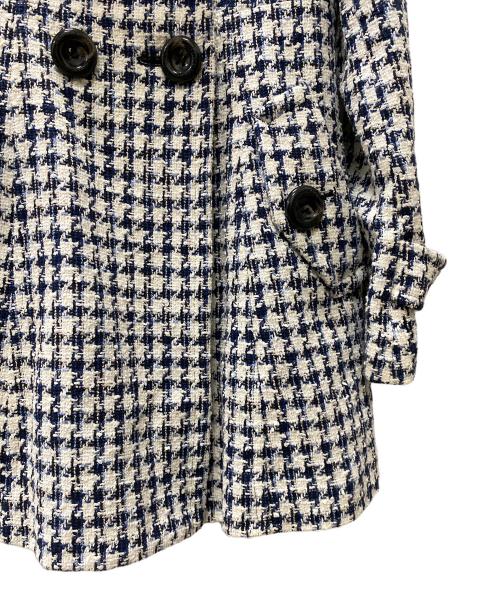 BLUE LABEL CRESTBRIDGE（ブルーレーベルクレストブリッジ）BLUE LABEL CRESTBRIDGE (ブルーレーベルクレストブリッジ) ジャガードピーコート アイボリー サイズ:38の古着・服飾アイテム