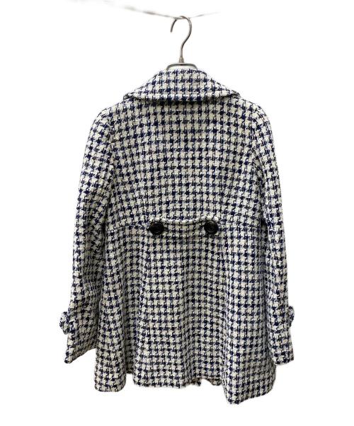 BLUE LABEL CRESTBRIDGE（ブルーレーベルクレストブリッジ）BLUE LABEL CRESTBRIDGE (ブルーレーベルクレストブリッジ) ジャガードピーコート アイボリー サイズ:38の古着・服飾アイテム