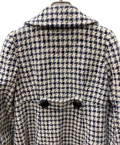 BLUE LABEL CRESTBRIDGE（ブルーレーベルクレストブリッジ）BLUE LABEL CRESTBRIDGE (ブルーレーベルクレストブリッジ) ジャガードピーコート アイボリー サイズ:38の古着・服飾アイテム