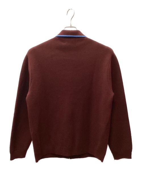 SUPREME（シュプリーム）Supreme (シュプリーム) chest stripe zip up cardigan ワインレッド サイズ:Sの古着・服飾アイテム